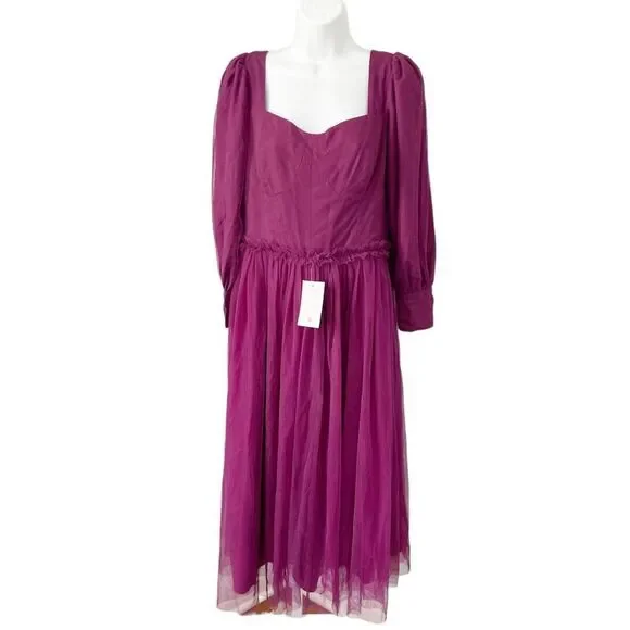 NWT Ivy City Co Florence Tulle Dress Plum size Large - Picture 5 of 13